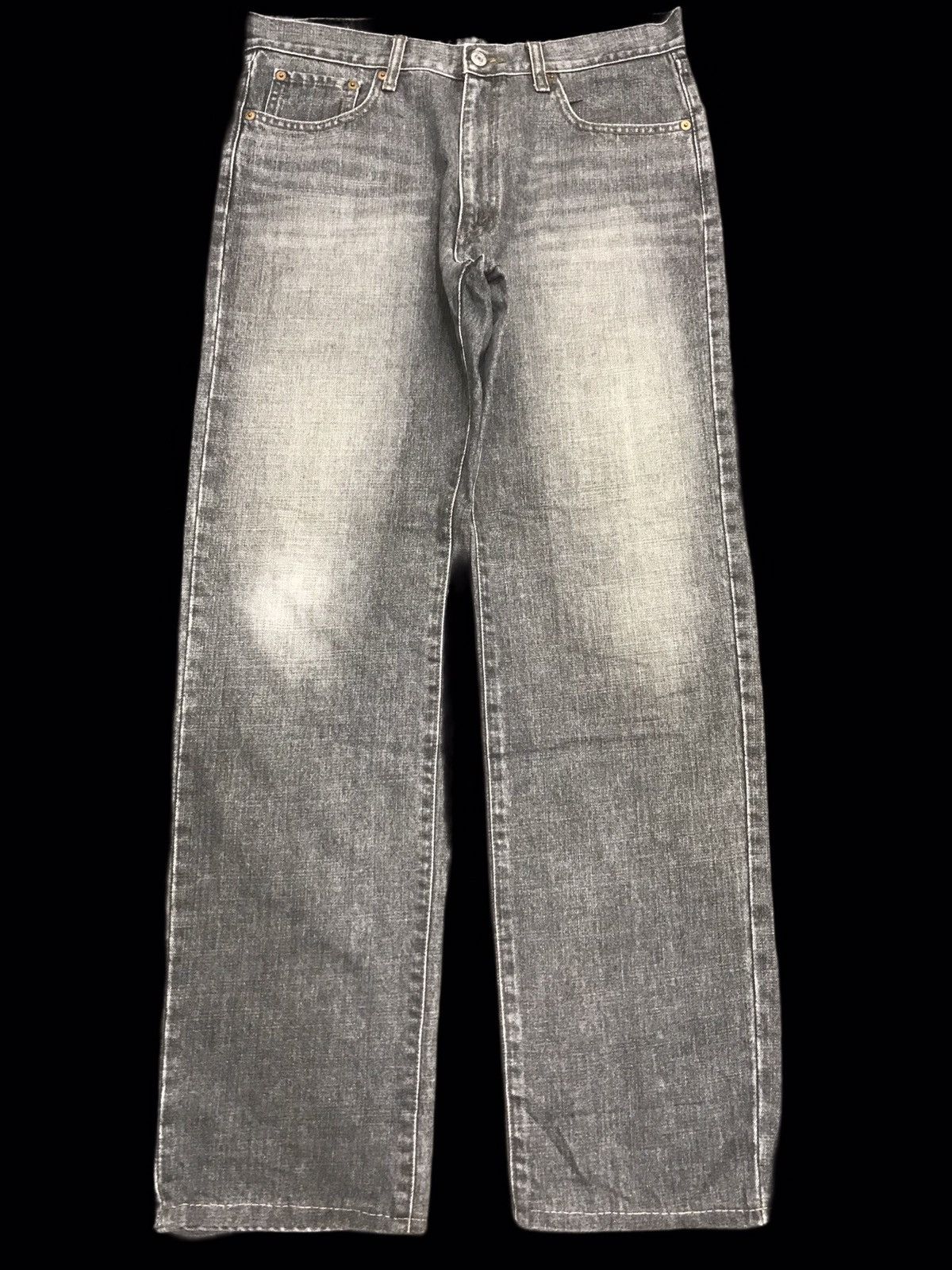 Japanese Brand 💥RELAXED💥BOBSON CHESSKING RELAXED BLACK WASH DENIM F429 Size US 33 - 1 Thumbnail