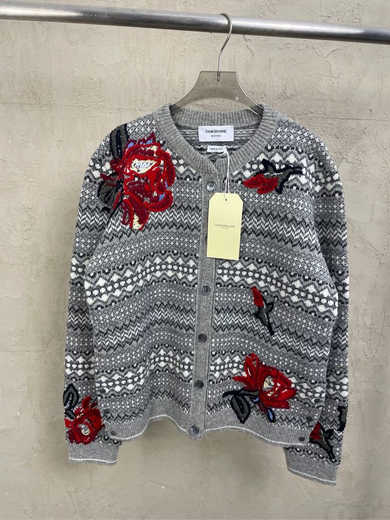 Thom Browne Thom browne Gray fw24 embroidered floral latest show round- Size M / US 6-8 / IT 42-44 - 1 Thumbnail