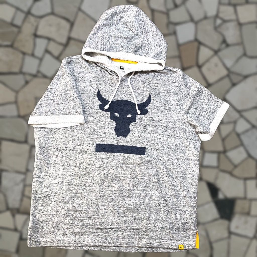 Under Armour Under Armour Project Rock Terry Short Sleeve Hoodie Mens Large Gray Size US L / EU 52-54 / 3 - 1 Thumbnail