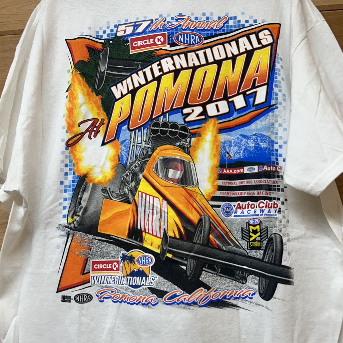 NASCAR Vintage Y2K 2000s NHRA Drag Racing Big Print T Shirt Size US XL / EU 56 / 4 - 6 Thumbnail