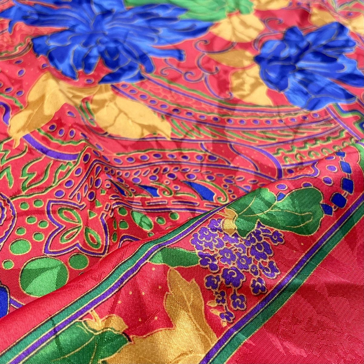 Andrea Crews × Designer × Vintage ANDREA PARIS-NEW YORK Silk Floral Scarf Size ONE SIZE - 9 Thumbnail