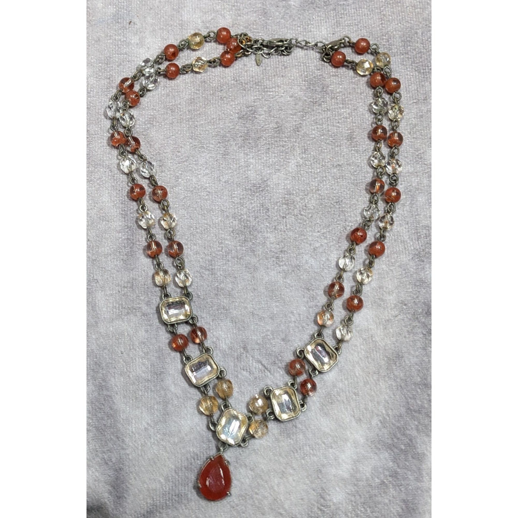Other Vintage Avon 80s Clear And Brown Beaded Gemmed Necklace Size ONE SIZE - 6 Thumbnail
