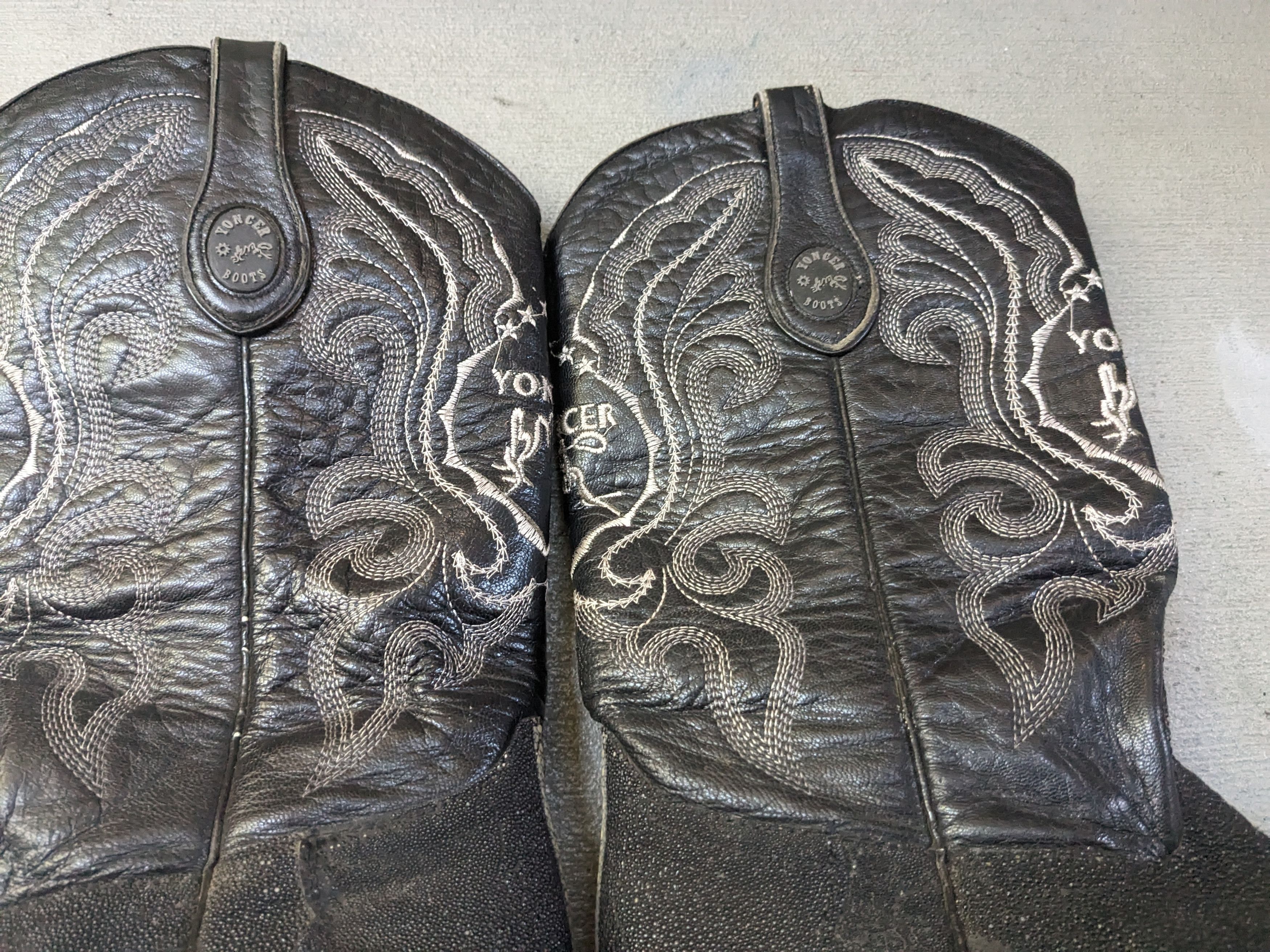 Vintage Black Stingray Cowboy Boots Leather 9.5 Botas Mexico Size US 9.5 / EU 42-43 - 11 Thumbnail