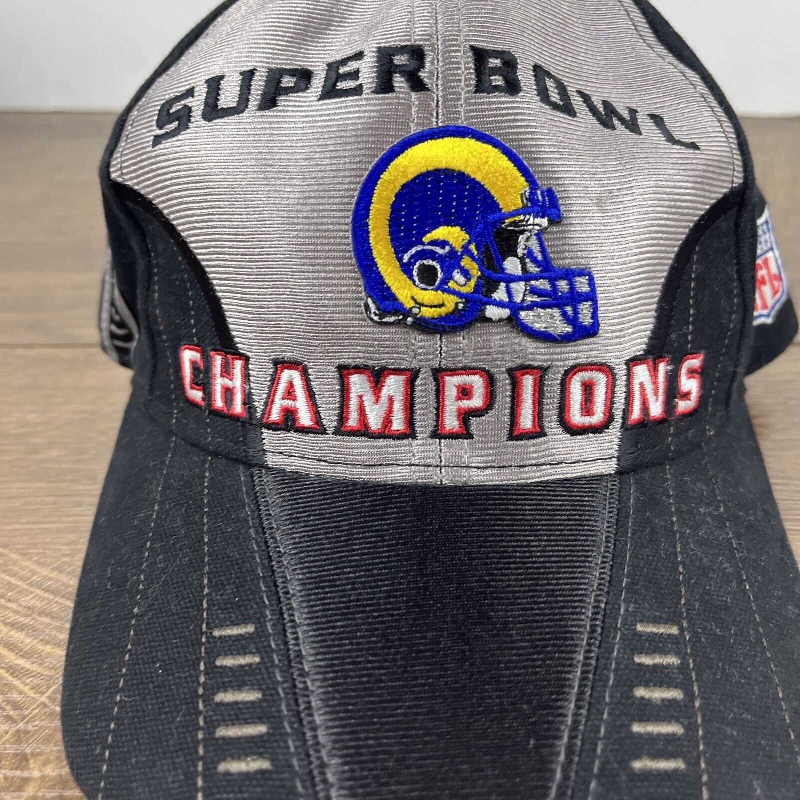 Other Vintage St. Louis Rams Hat Black Super Bowl Hat Adjustable H Size ONE SIZE - 7 Thumbnail