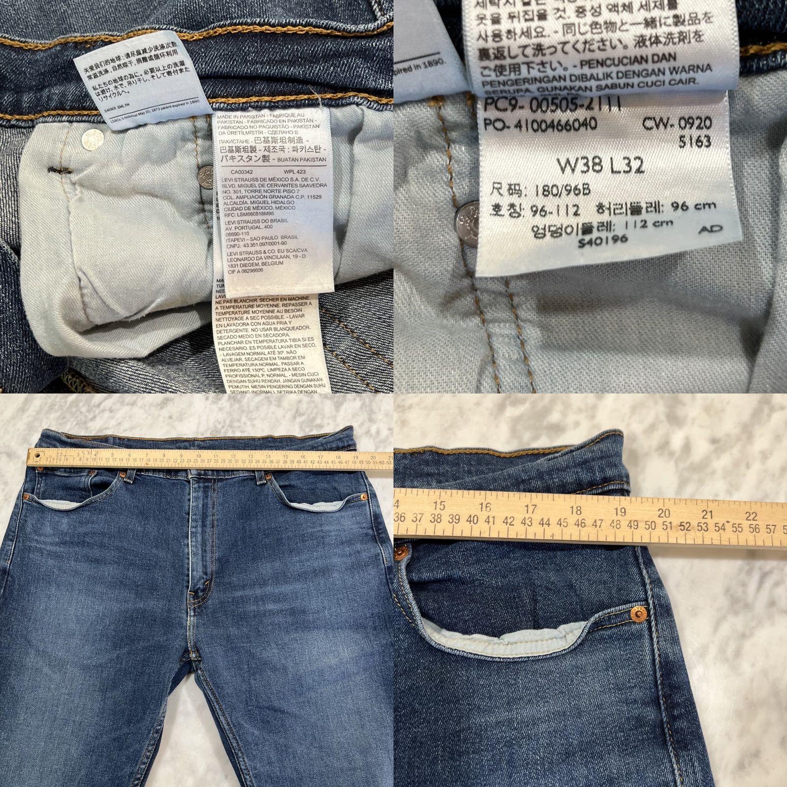 Levi's Levi's 505 Denim Jeans Men’s 38x32 38x31 Blue Straight Stretch Zipper Fly Zip Fly Regular Fit 5-Pocket Denim Jeans USA Theme Brand Levi's 500 Series Size US 38 / EU 54 - 9 Thumbnail
