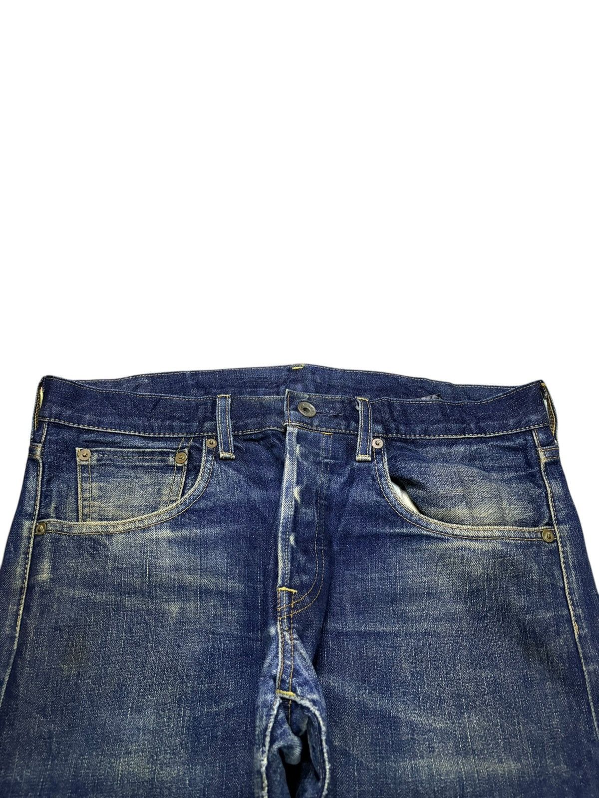 Designer × Japanese Brand Vintage Japanese Brand Selvedge Button Fly Mud Wash Jeans Size US 33 - 4 Thumbnail