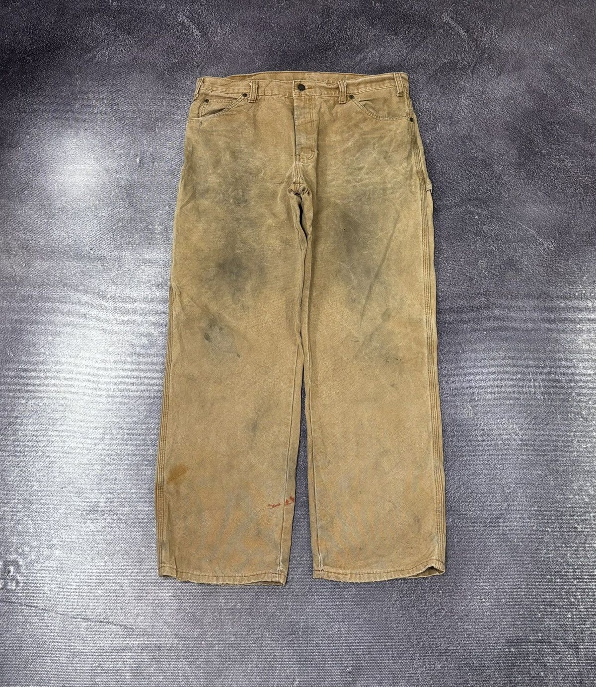 Dickies Vintage Dickies USA Work Carpenter Mustard Hype Baggy Pants Size US 36 / EU 52 - 2 Thumbnail