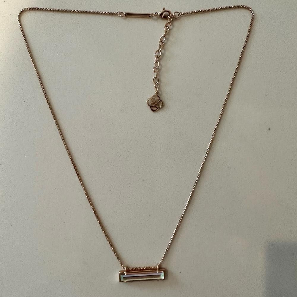 Kendra Scott Kendra Scott Leanor Rose Gold Chain Dichroic Glass Necklace Size ONE SIZE - 5 Thumbnail
