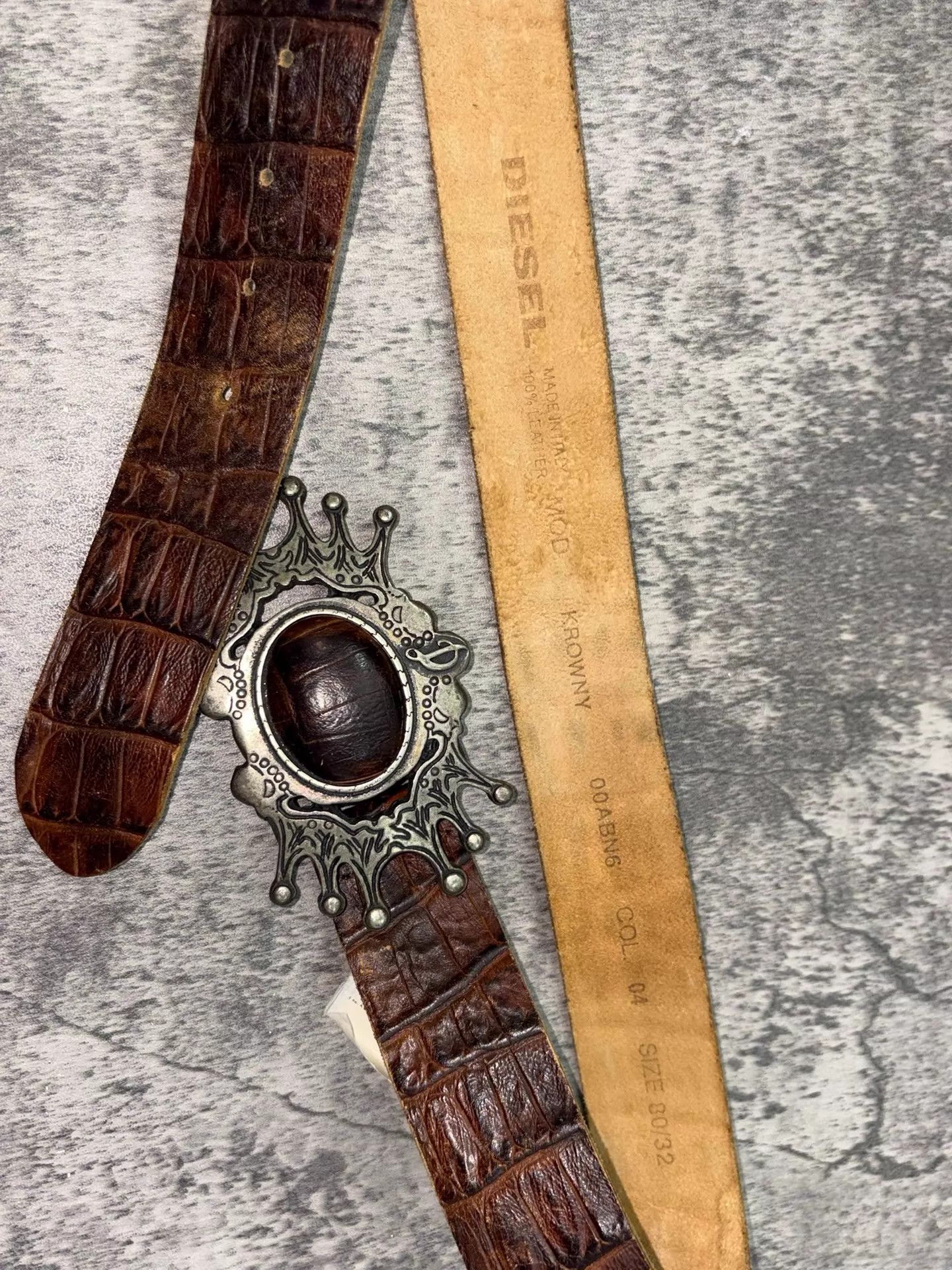 Diesel Diesel Vintage Spiked Metal Buckle Leather Waist Belt Size ONE SIZE - 4 Thumbnail