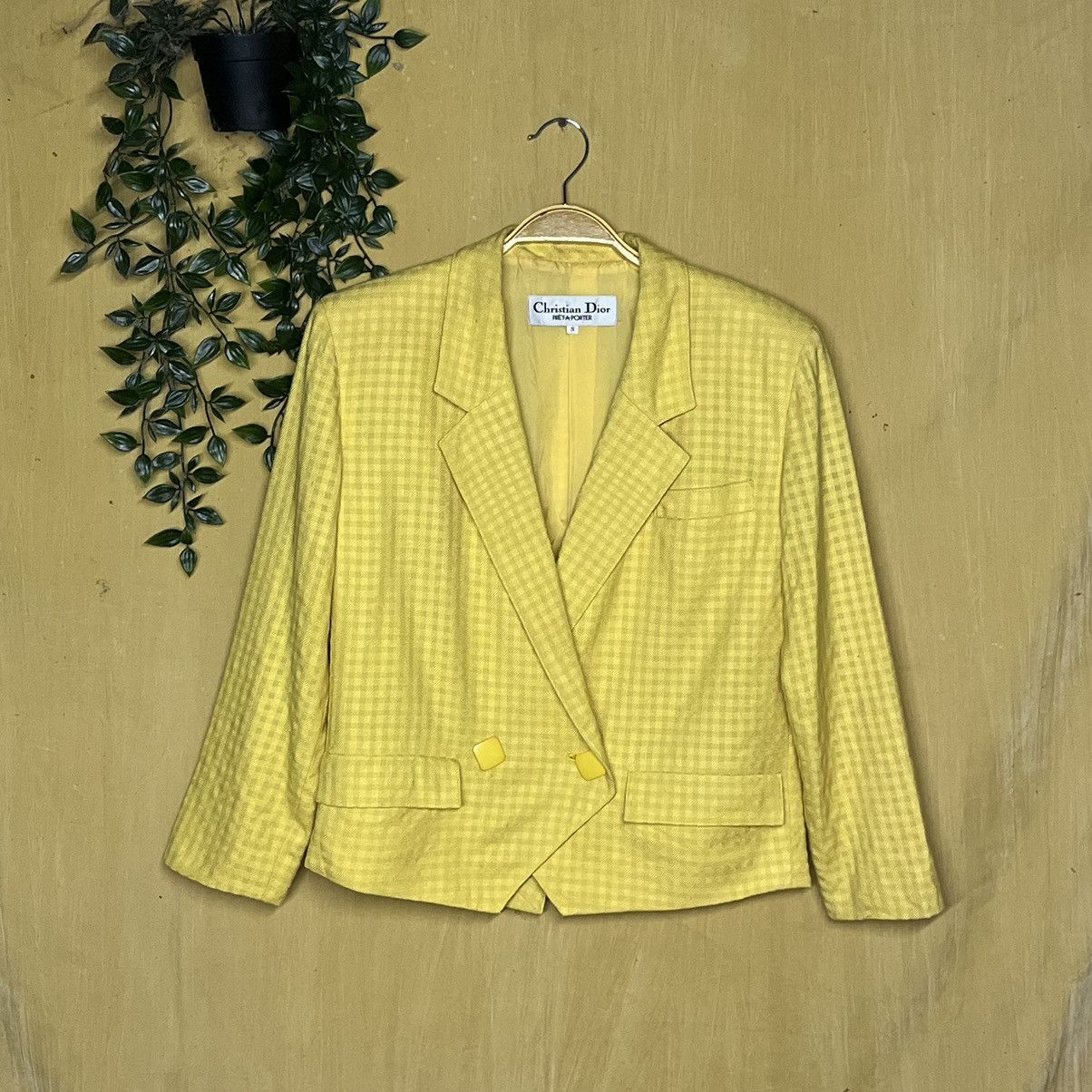 Christian Dior Monsieur A39 Vintage Christian Dior Pret-A-Porter Yellow Blazer Size US S / EU 44-46 / 1 - 2 Thumbnail