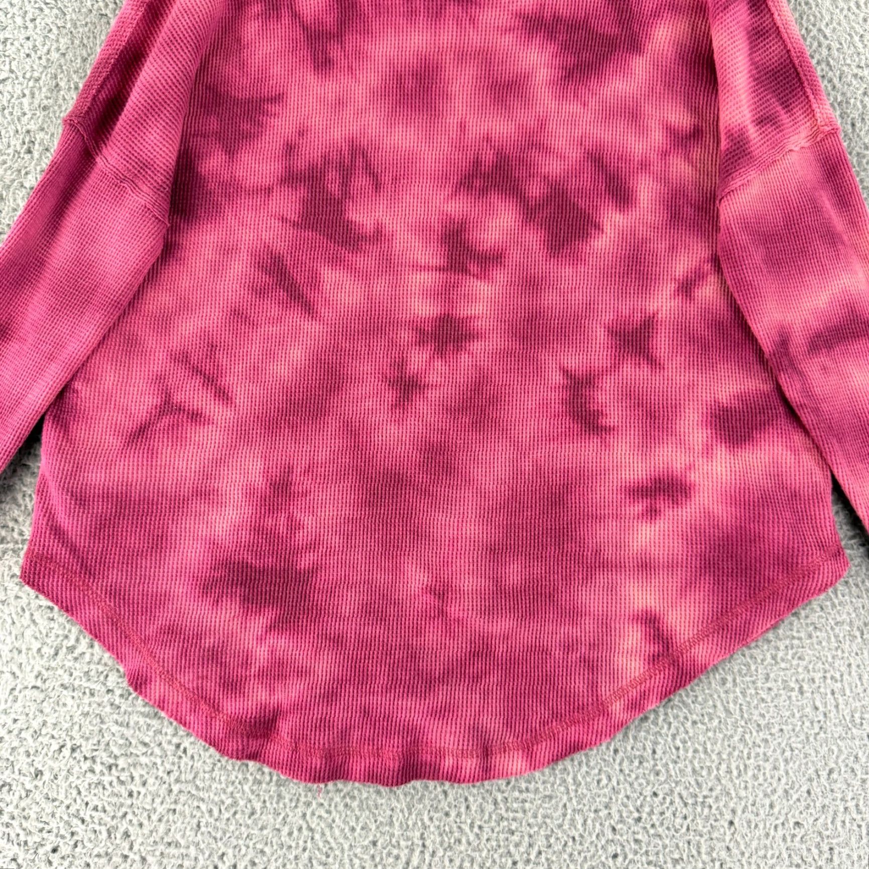 Vintage Maeve Shirt Womens Medium Pink Tie Dye Waffle Knit Long Sleeve Cowl Neck Stretch Size M / US 6-8 / IT 42-44 - 4 Thumbnail