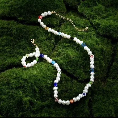 Jewelry Hirakawa x nen Pearl Choker Flower Necklace Y2K Fashion Size ONE SIZE - 7 Thumbnail