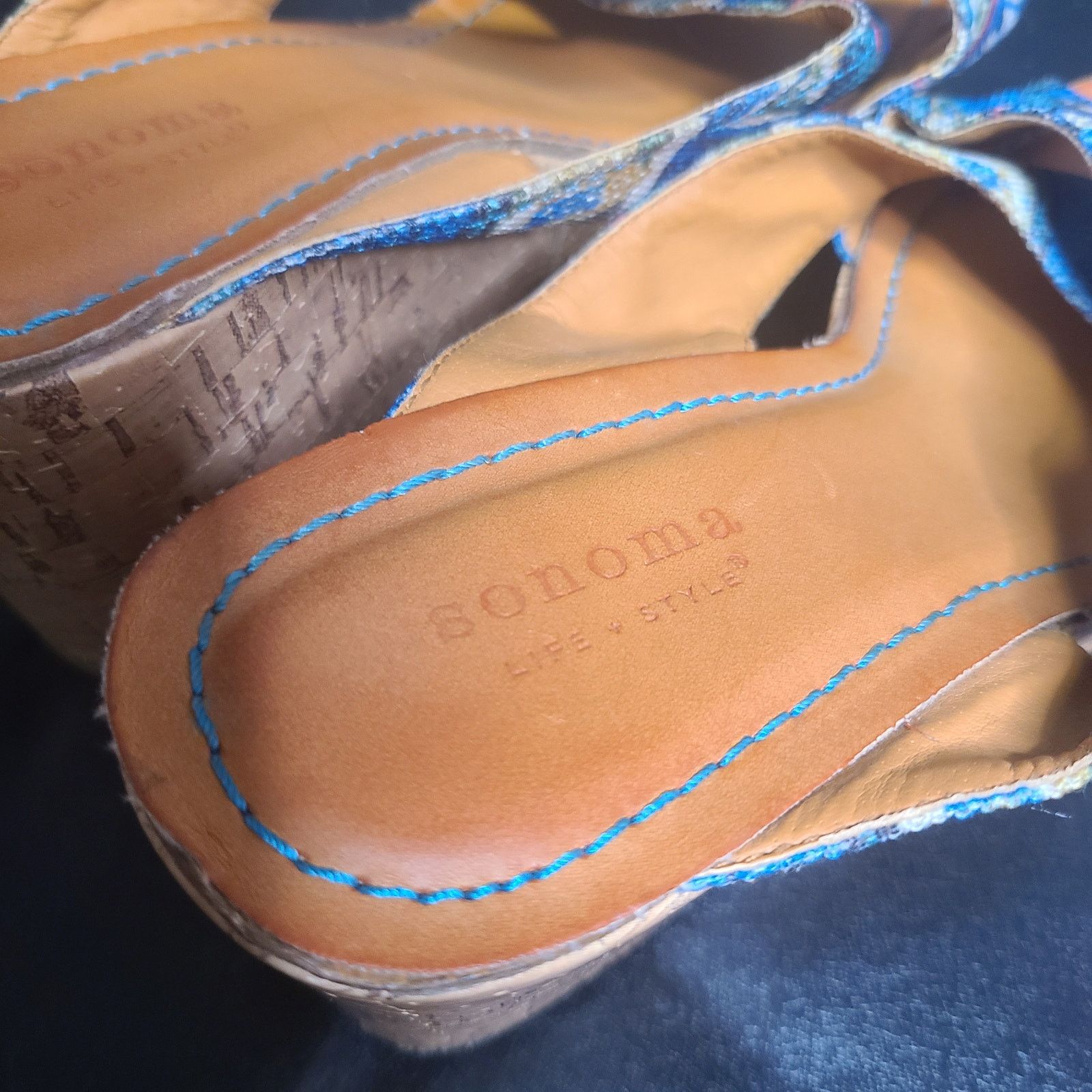Sonoma Sonoma blue brown fabric wedges size 8 Size US 8 / IT 38 - 4 Thumbnail
