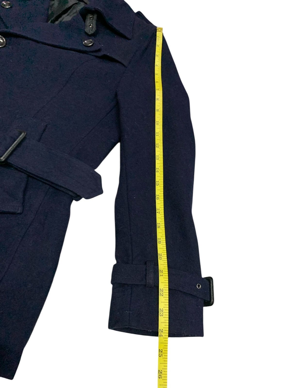 Designer × Japanese Brand × semanticdesign Rare‼️Semantic Design Wool Long Jacket Button Ups Navy Blue Size M / US 6-8 / IT 42-44 - 14 Thumbnail