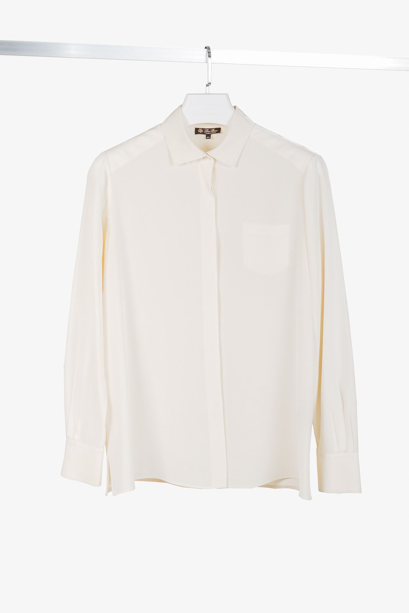 Loro Piana Loro Piana Cream Silk Knit-Insert Buttoned Shirt Size M / US 6-8 / IT 42-44 - 1 Thumbnail