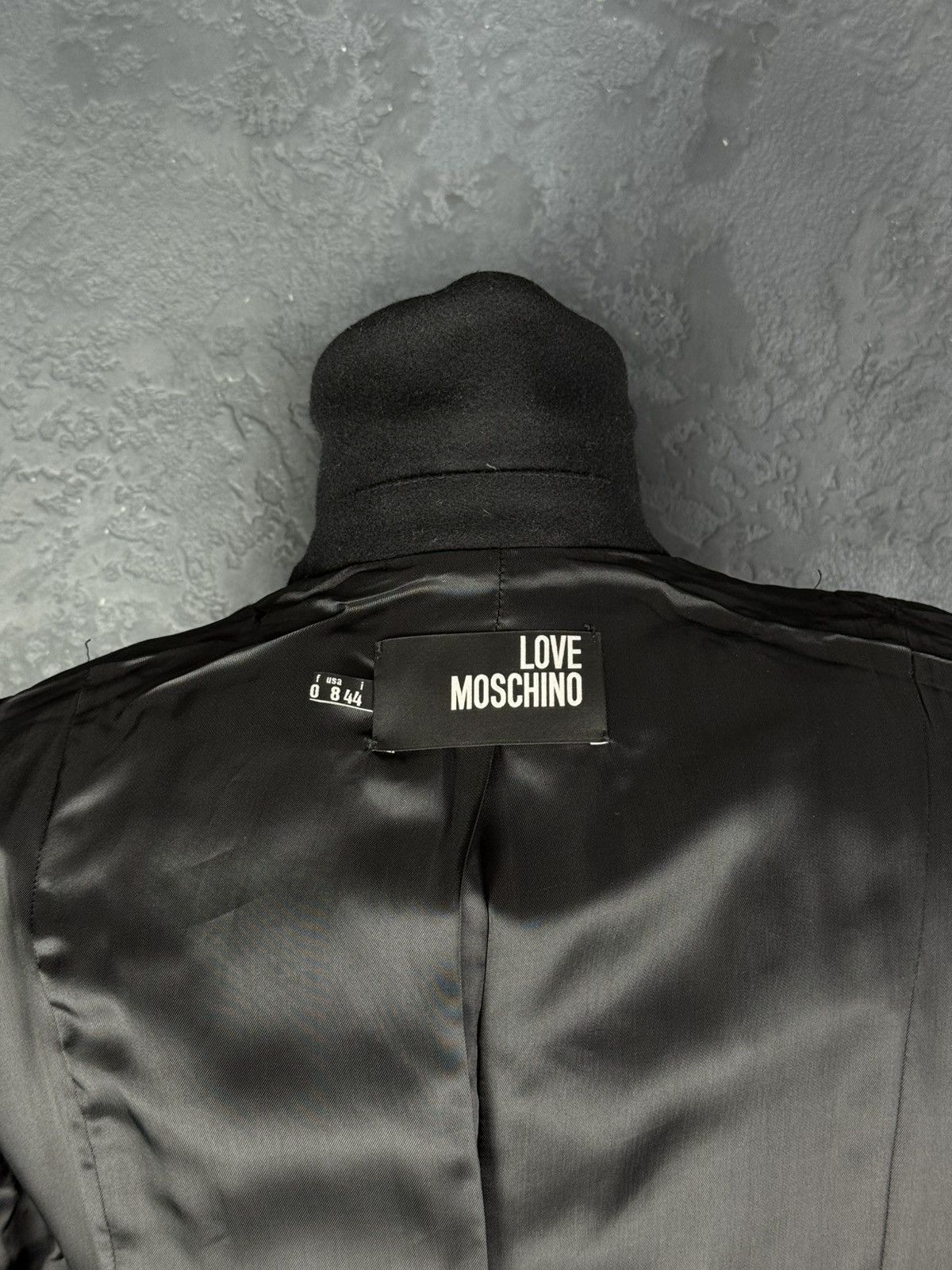 Love Moschino Love Moschino Black Wool Jackets & Women's Coat Size M / US 6-8 / IT 42-44 - 14 Thumbnail