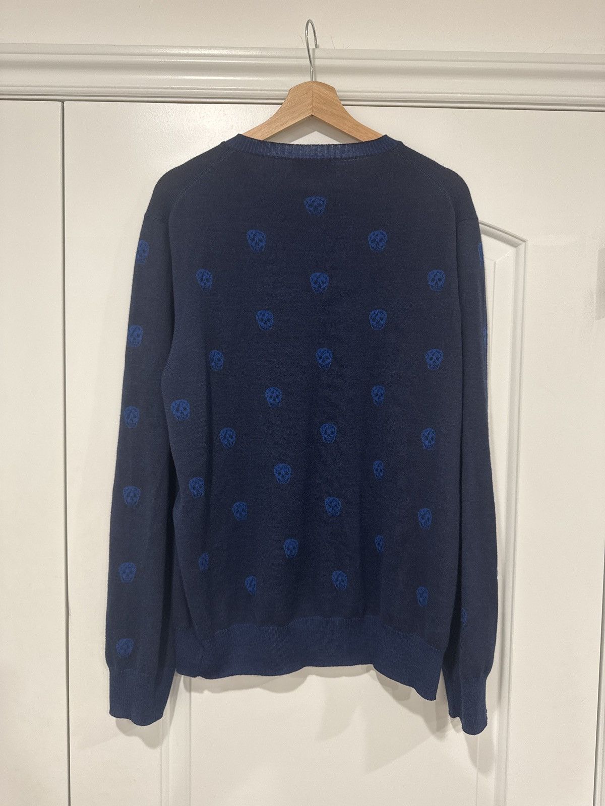 Alexander McQueen Alexander McQueen Navy Wool Skull Sweater Size US XXL / EU 58 / 5 - 5 Thumbnail