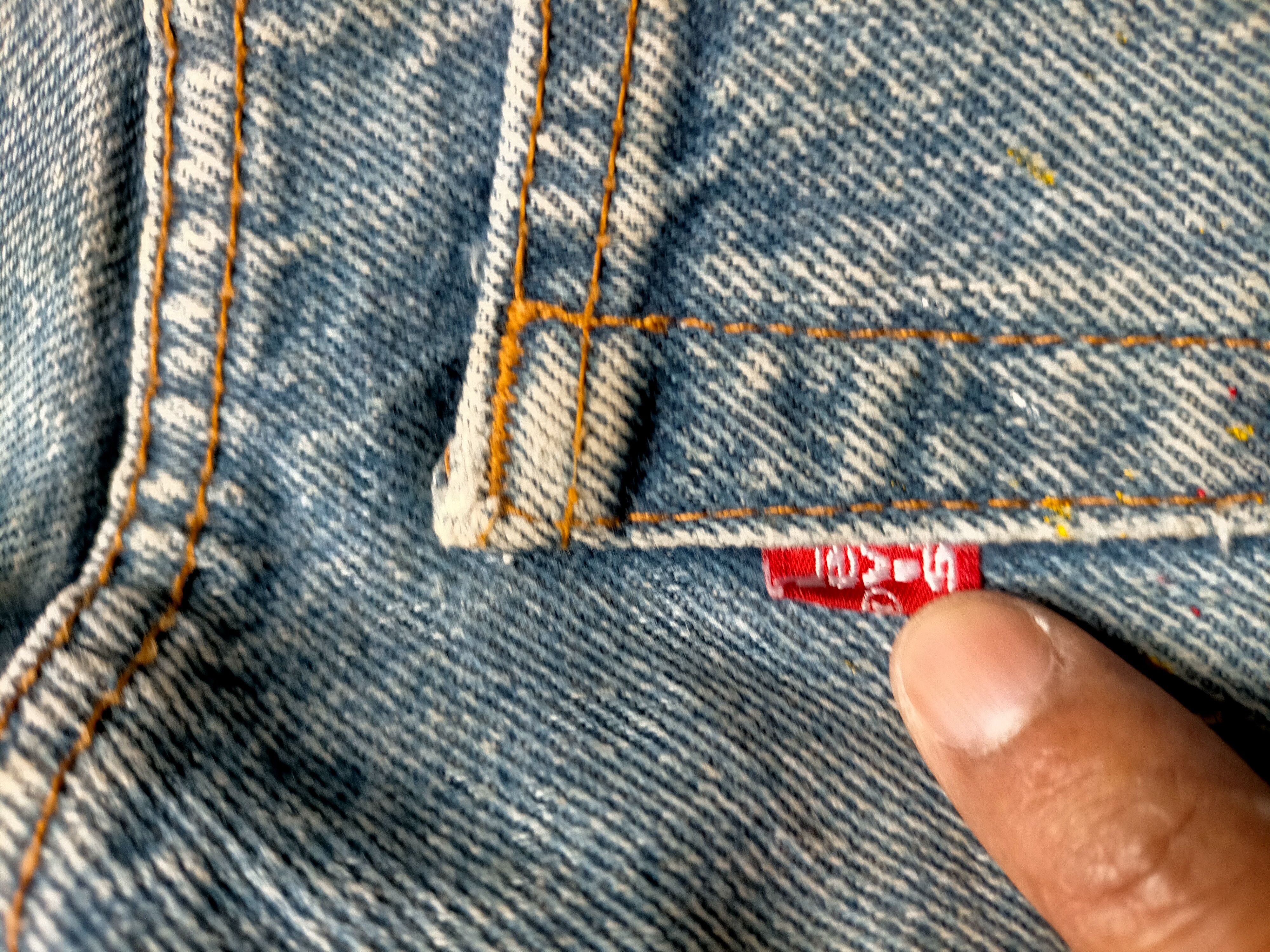 Levi's Vintage 80s Levis 501 usa Painted Denim Jeans Size US 33 - 18 Thumbnail