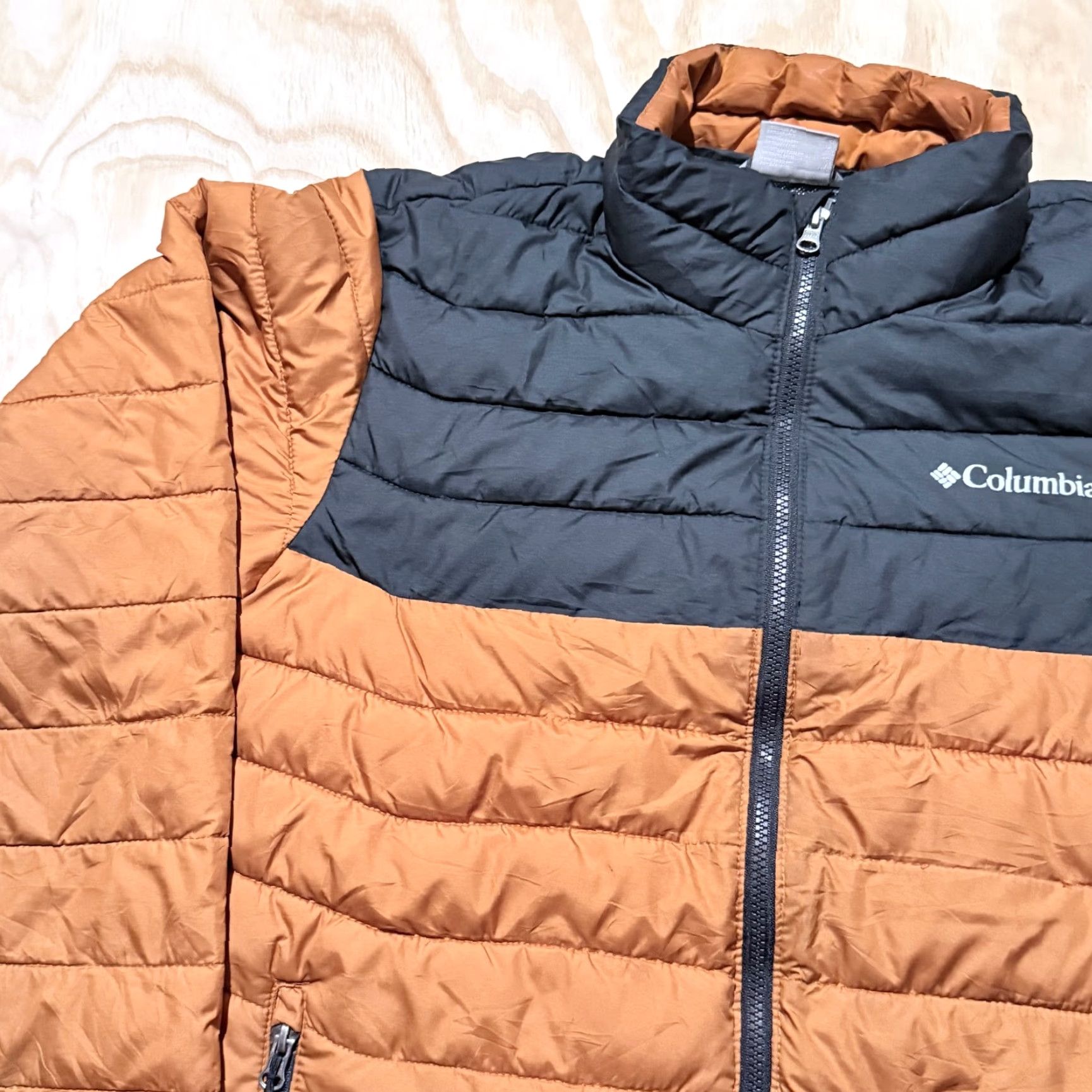 Vintage Columbia Powder Lite Insulated Full Zip Jacket Orange Black Men Medium Jacket Size US M / EU 48-50 / 2 - 4 Thumbnail
