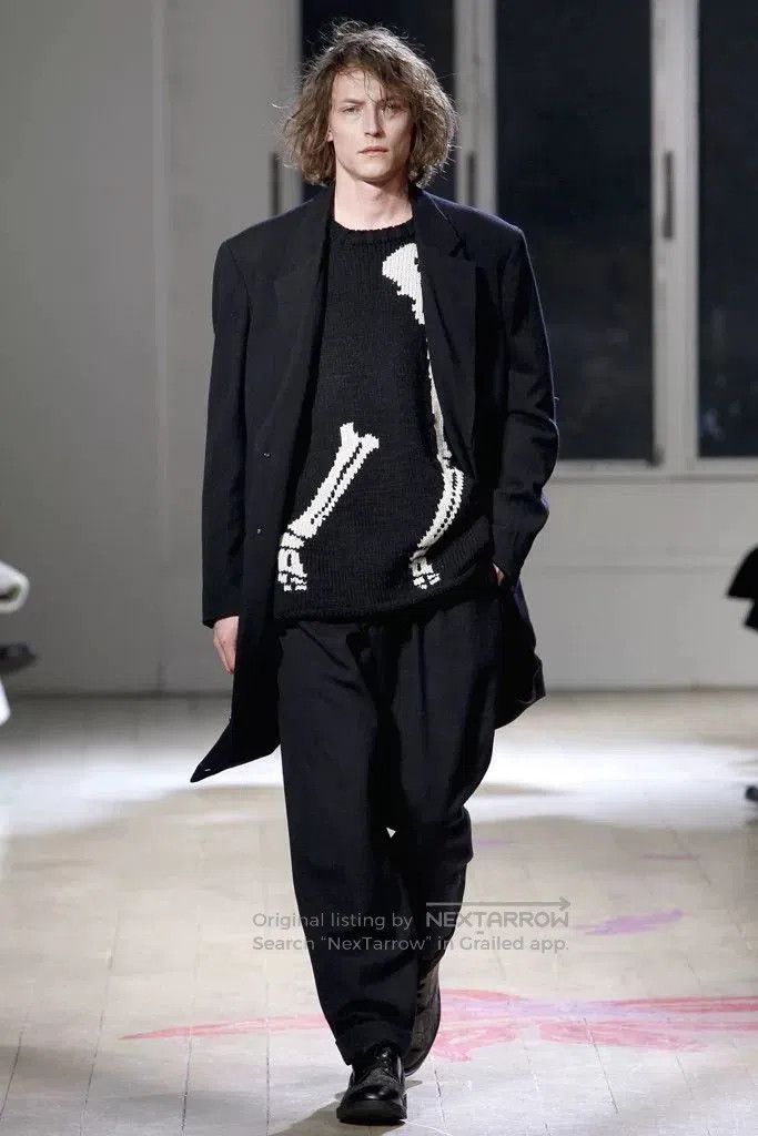 Yohji Yamamoto yohji yamamoto black skeleton sweater. Size US L / EU 52-54 / 3 - 3 Thumbnail