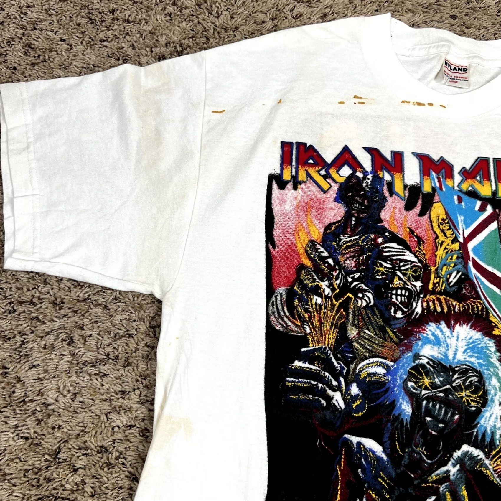 Vintage Vintage Iron Maiden Gonna Get Ya No Matter Who You Are Shirt Large Deadstock Unisex Adults 90s Grunge White Cotton Short Sleeve Crew Neck Graphic Size US L / EU 52-54 / 3 - 5 Thumbnail