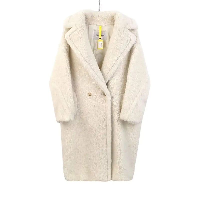 MaxMara Alpaca Wool Women's Coat in White 0089