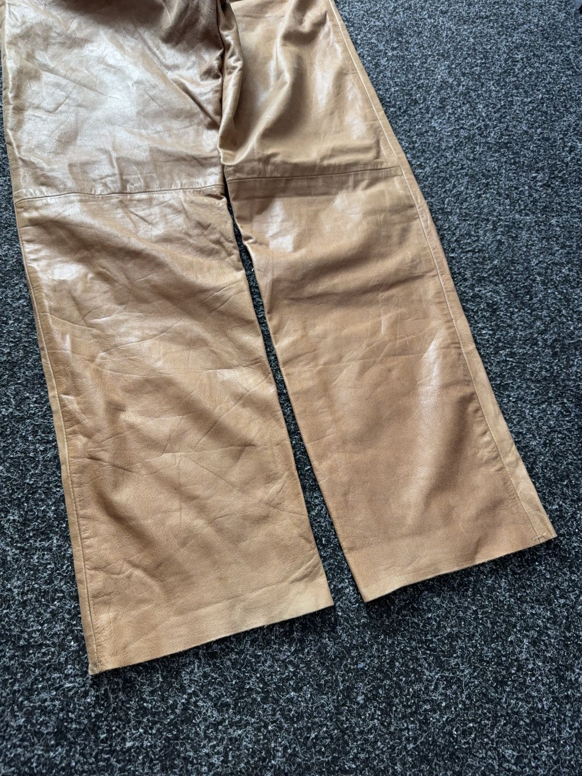 Genuine Leather 00s Leather Biker MOTO Rock Punk Cowboy Chrome Style Pants Size US 31 - 16 Thumbnail