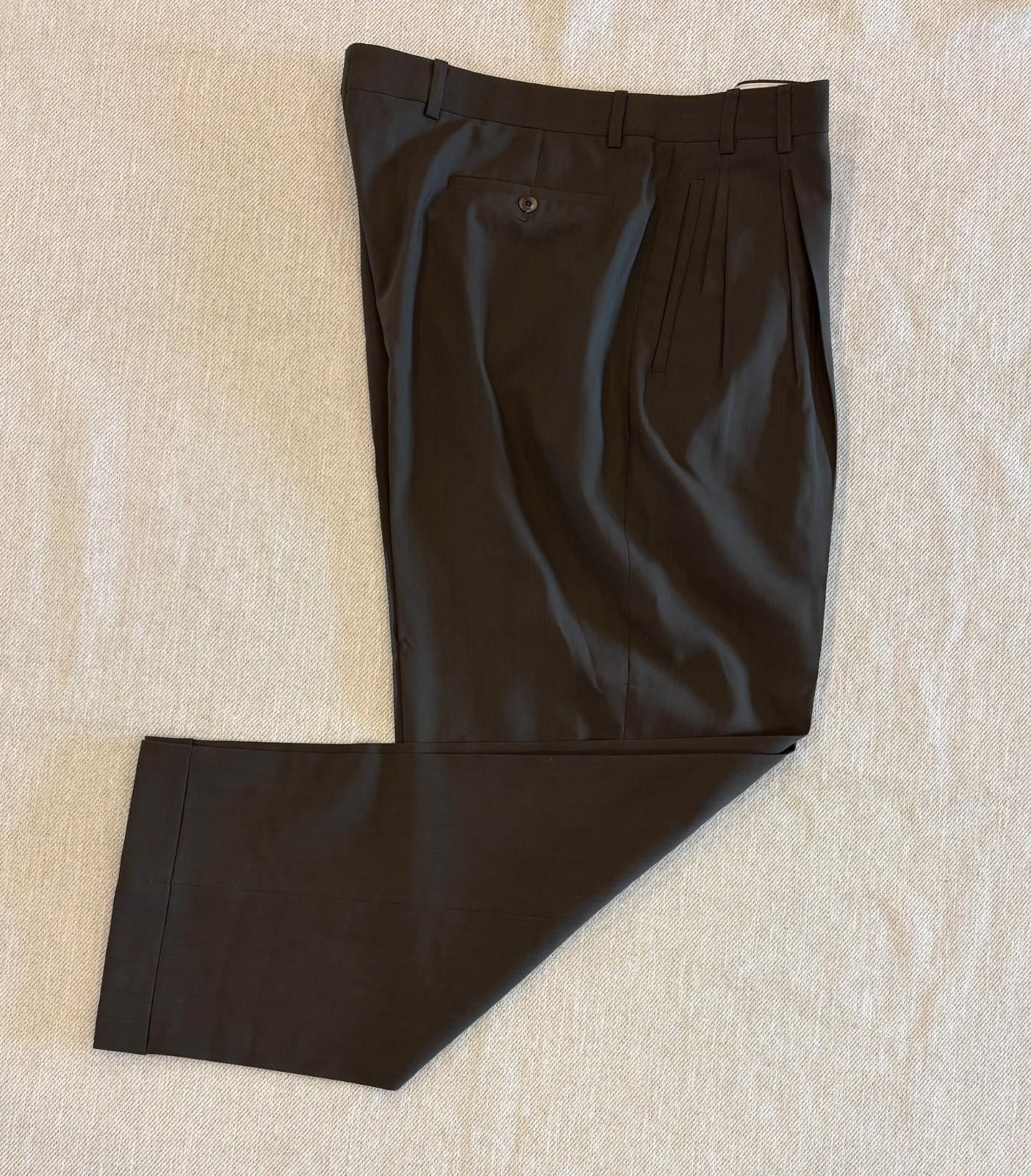 Zanella Zanella "Jesse" Trousers 36 Brown Wool Pleated Made in Italy Size US 36 / EU 52 - 1 Thumbnail