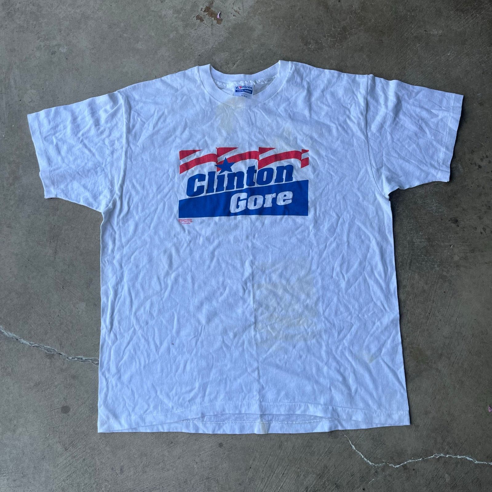 Vintage VINTAGE CLINTON GORE SHIRT POLITICAL PROMO TEE LARGE WHITE Size US L / EU 52-54 / 3 - 1 Thumbnail