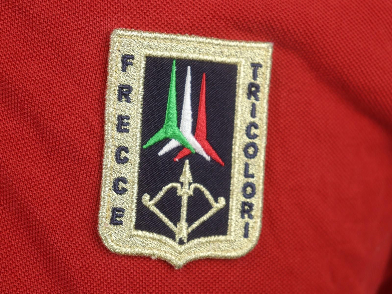 Designer Frecce Tricolori Red Patch Logo Cotton Polo Shirt Size M Size US M / EU 48-50 / 2 - 6 Thumbnail