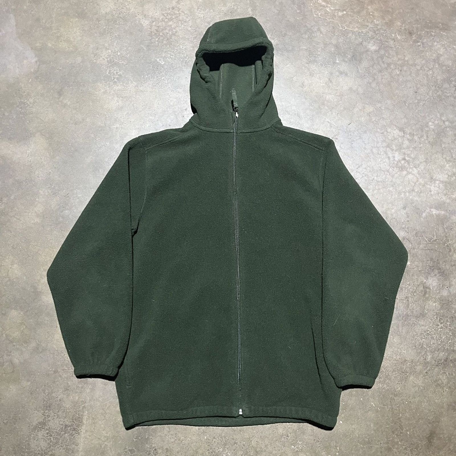 Vintage Vintage 90s Lands End Green Fleece Hooded Zip Up Jacket Size US XL / EU 56 / 4 - 1 Thumbnail
