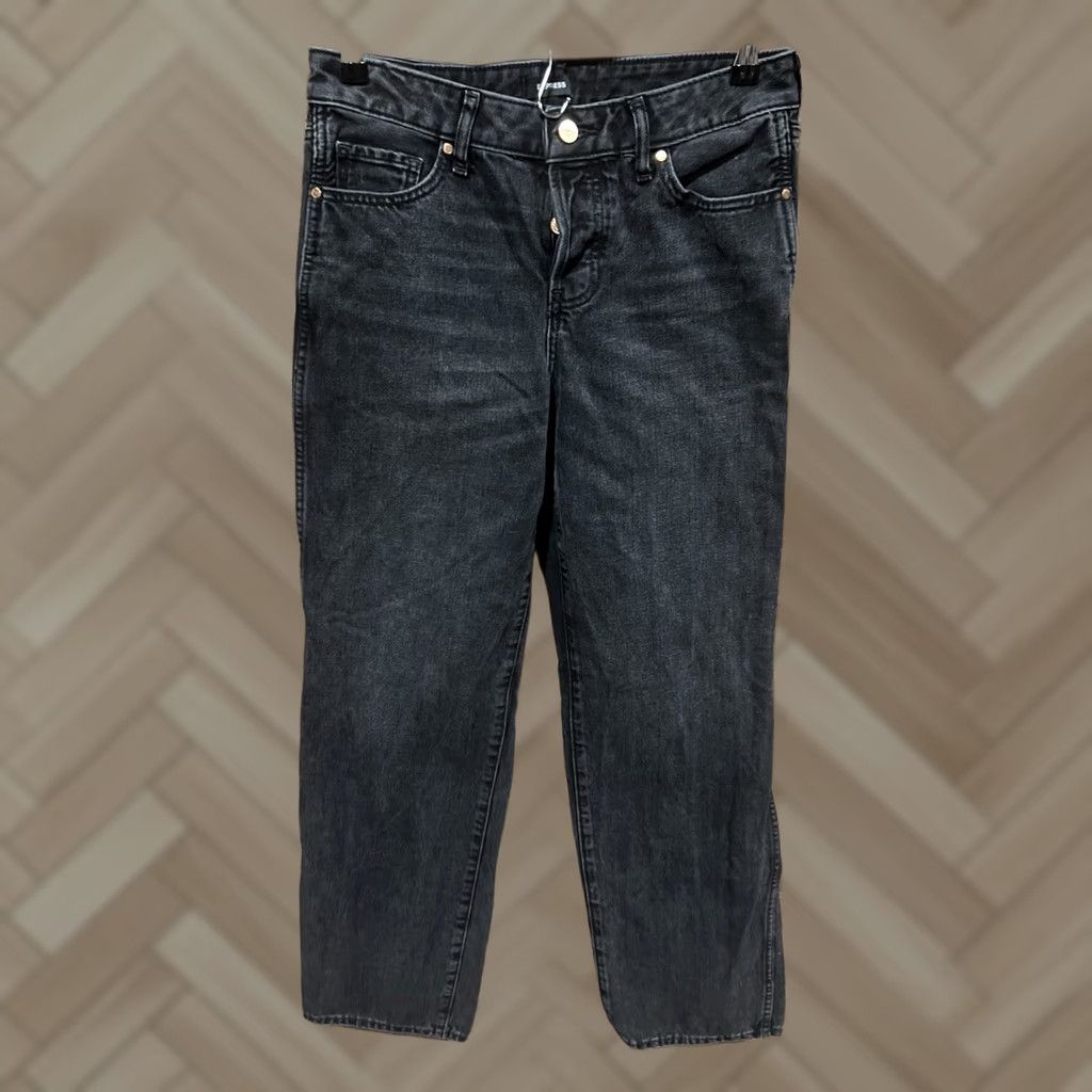 Express Express Jeans Women's 2R Black Relaxed Straight Low Rise Jeans Size 26" / US 2 / IT 38 - 1 Thumbnail