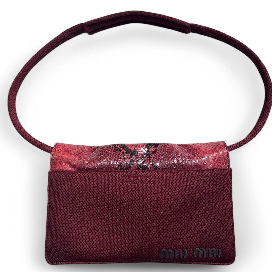 Miu Miu Miu Miu - Red Python Handbag Shoulder Bag Tech Y2K Size ONE SIZE - 3 Thumbnail