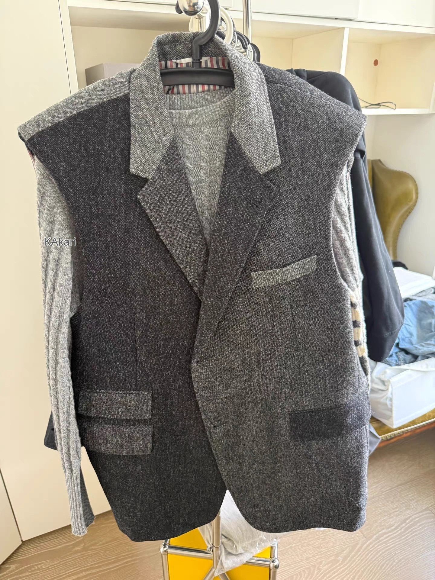 Thom Browne Gray Wool Blend Vest - XXL Size US XXL / EU 58 / 5 - 1 Thumbnail