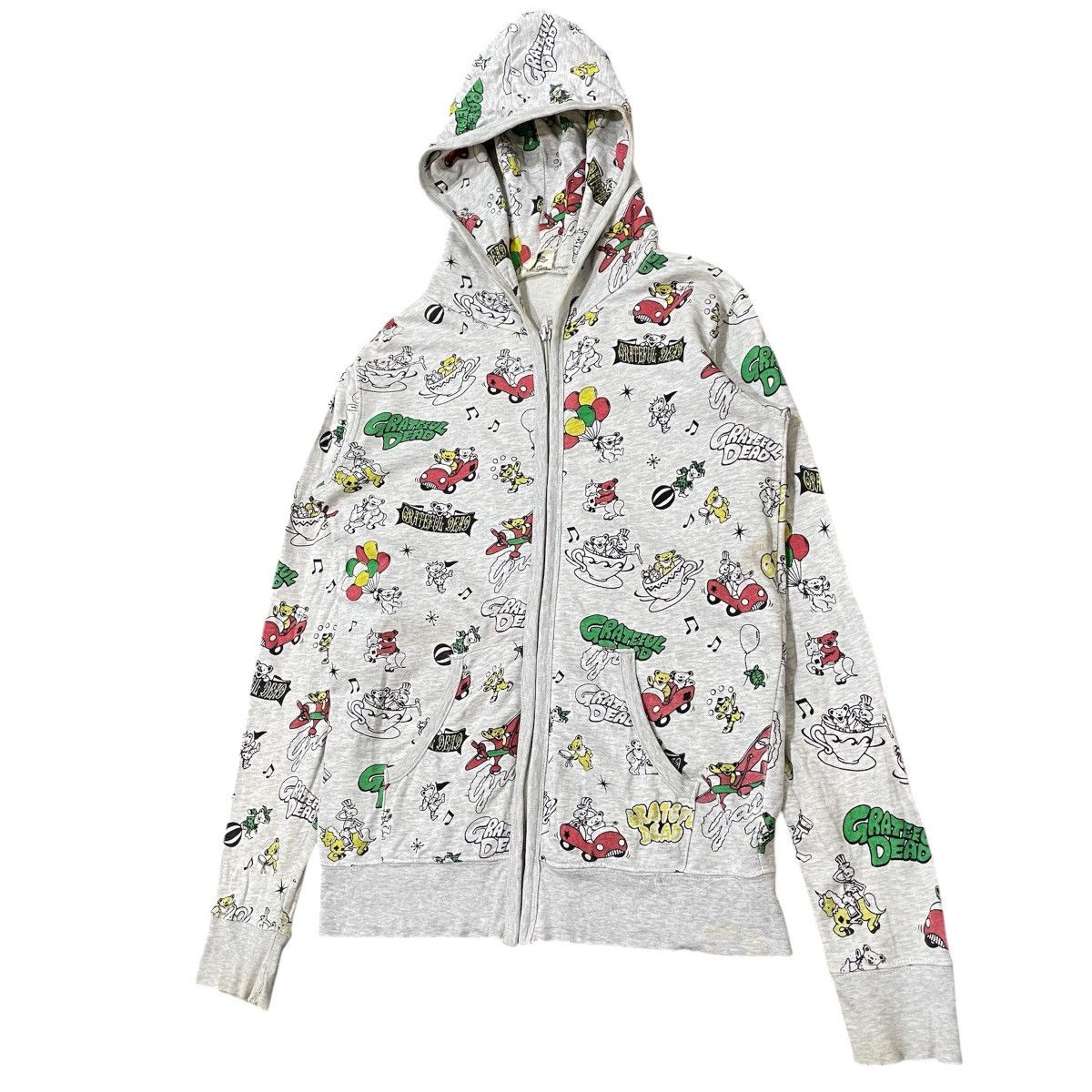 Band Tees Vintage Grateful Dead All-Over Print Hoodie S/M Dancing Bear Size M / US 6-8 / IT 42-44 - 2 Thumbnail