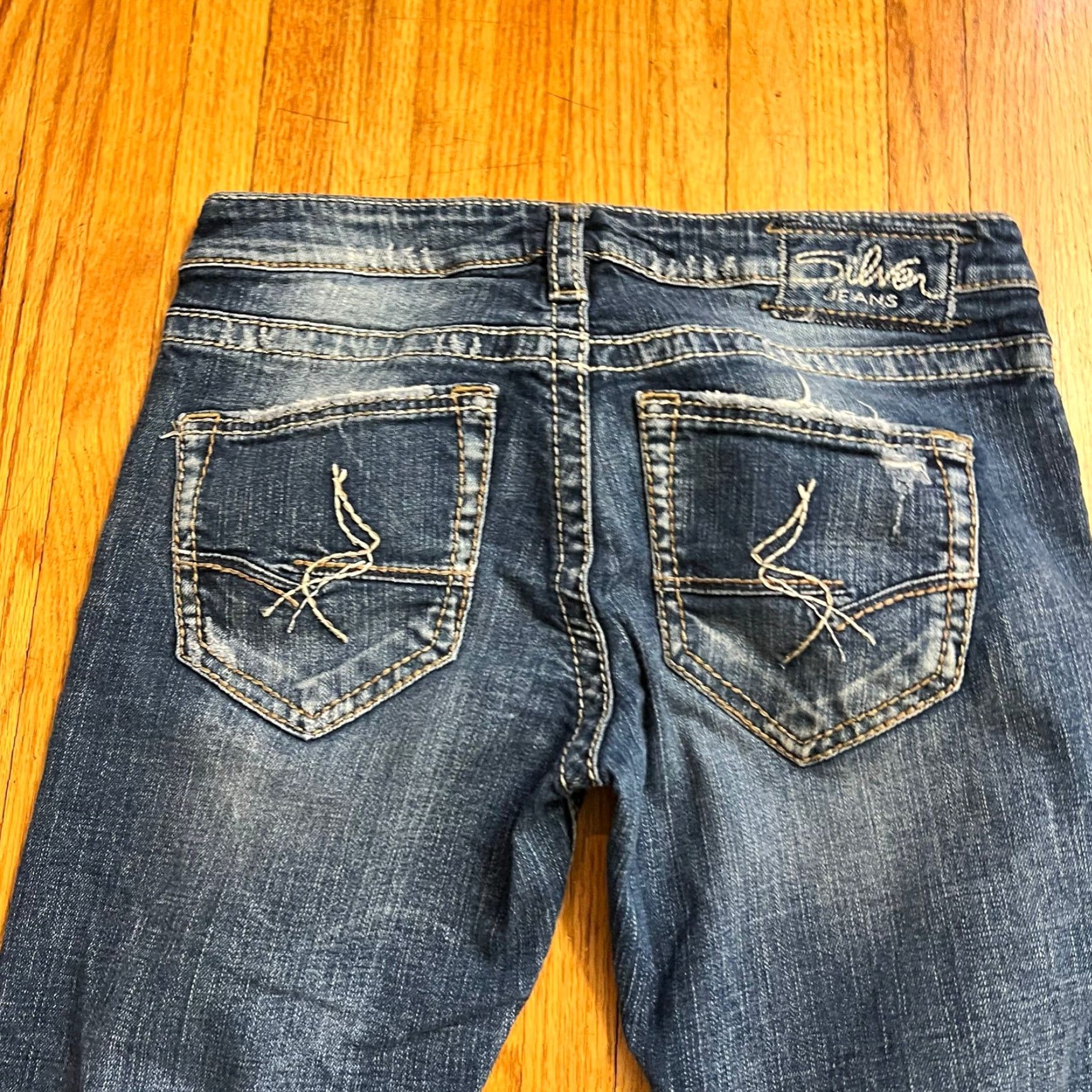 Silver Jeans Co. Silver Jeans Womens 28 X28 Sam Boyfriend Distressed Stretch Pants Blue Size 28" / US 6 / IT 42 - 3 Thumbnail