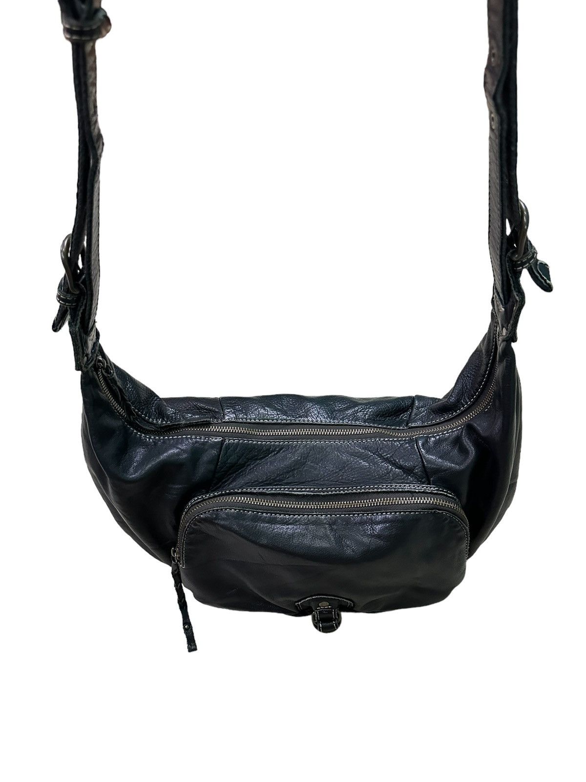 Japanese Brand COMODO PLUST BLACK LEATHER SHOULDER/CROSSBODY BAG Size ONE SIZE - 3 Thumbnail