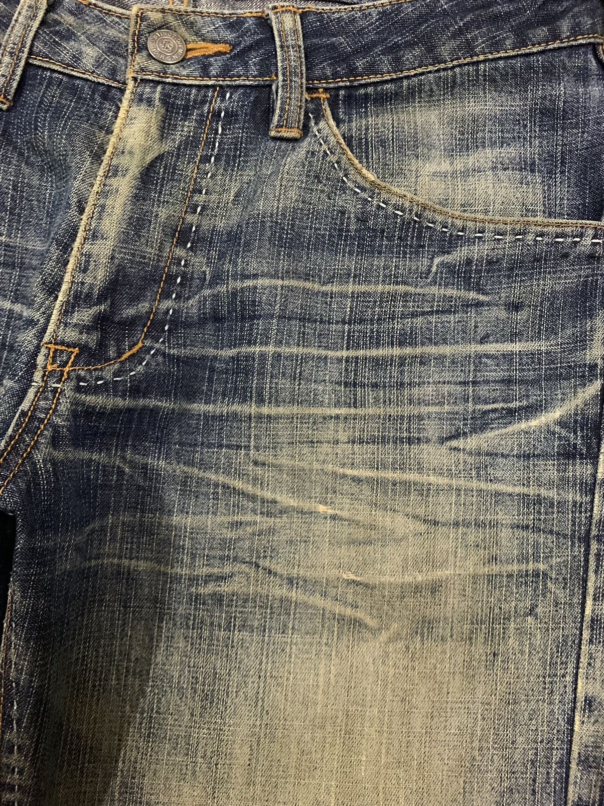 Japanese Brand Vintage Distinction Stitched Mud Wash Loose Fit Grunge Jeans Size US 30 / EU 46 - 6 Thumbnail