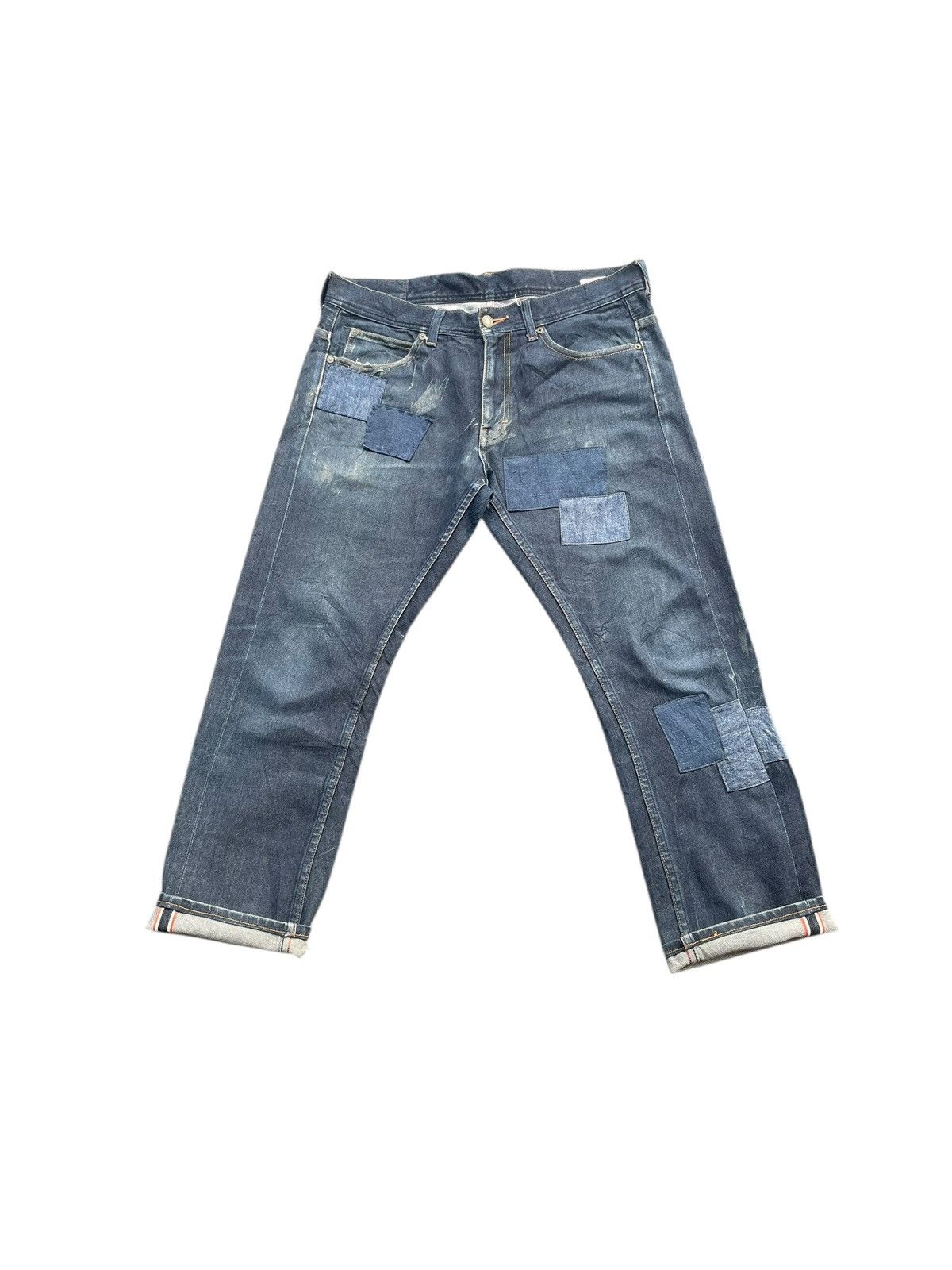 Japanese Brand AVV Homme Selvedge Patched Denim Size US 35 - 1 Thumbnail