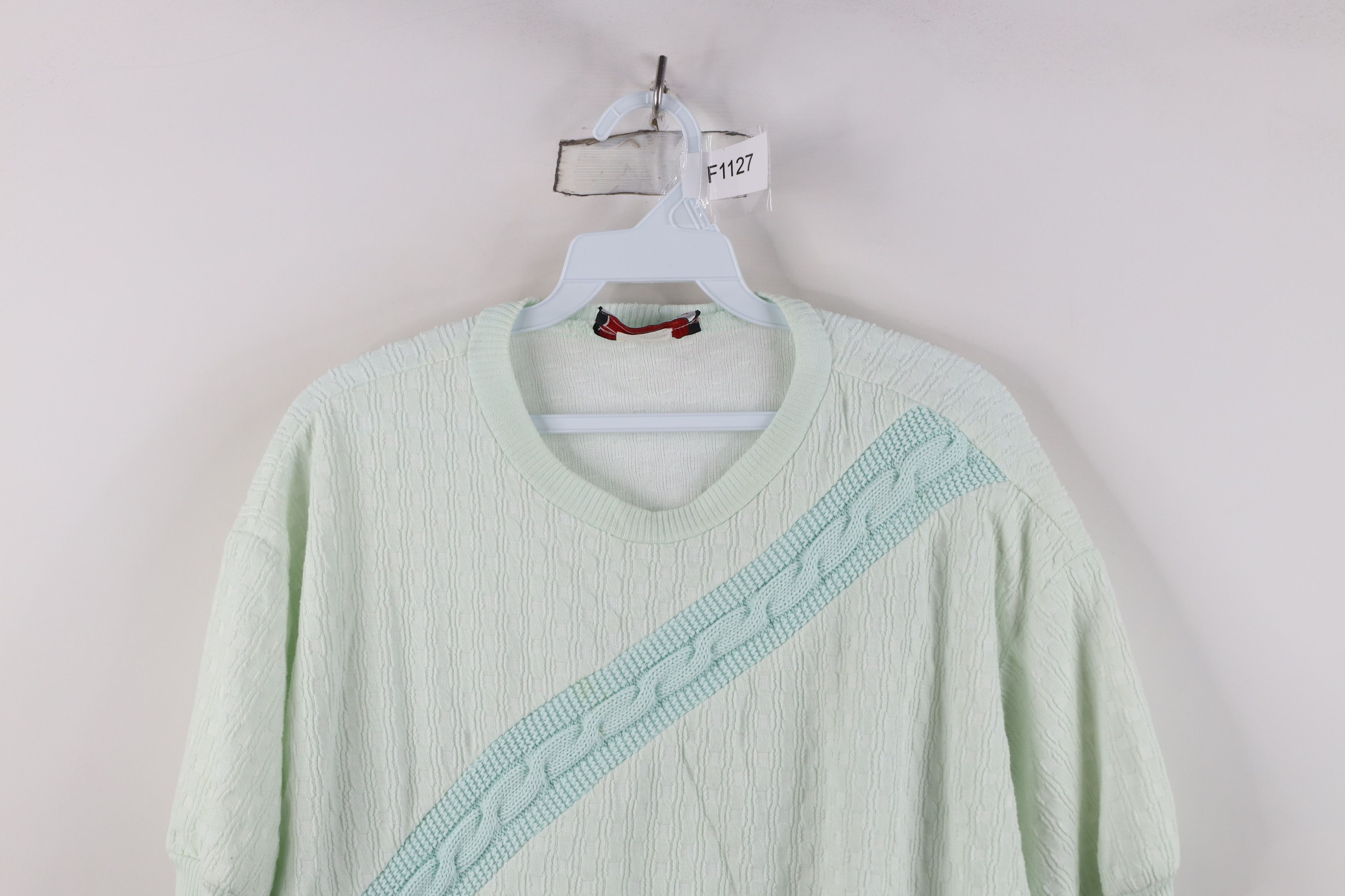 Vintage Vintage 90s Streetwear Knit Short Sleeve Sweatshirt USA Size S / US 4 / IT 40 - 2 Thumbnail