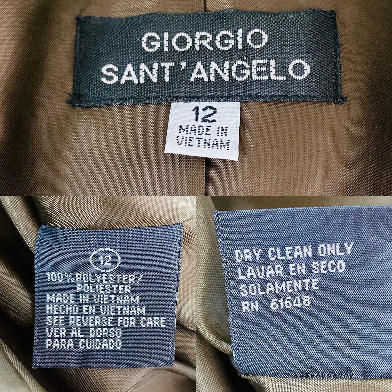 Other Vintage Giorgio Sant'Angelo Blazer 12 Taupe Ivory Weave New Size XL / US 12-14 / IT 48-50 - 4 Thumbnail