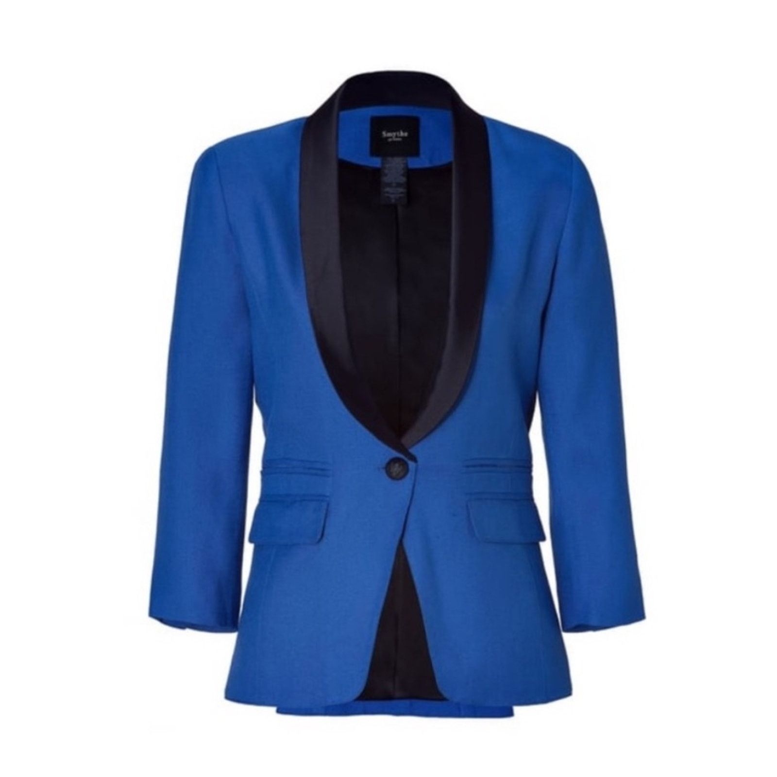 Smythe Shawl-Collar Blazer in Blue Size 8