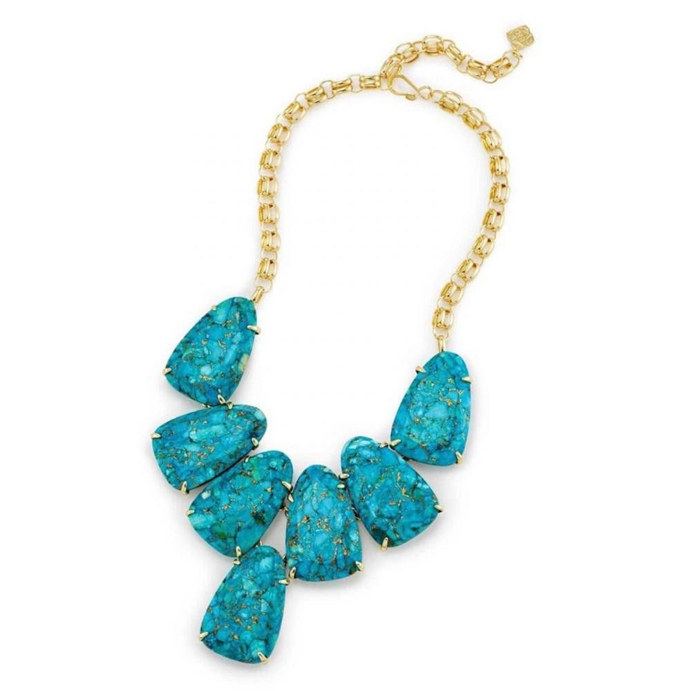 Kendra Scott Kendra Scott Harlow Bronze Veined Turquoise Necklace RARE Size ONE SIZE - 1 Thumbnail