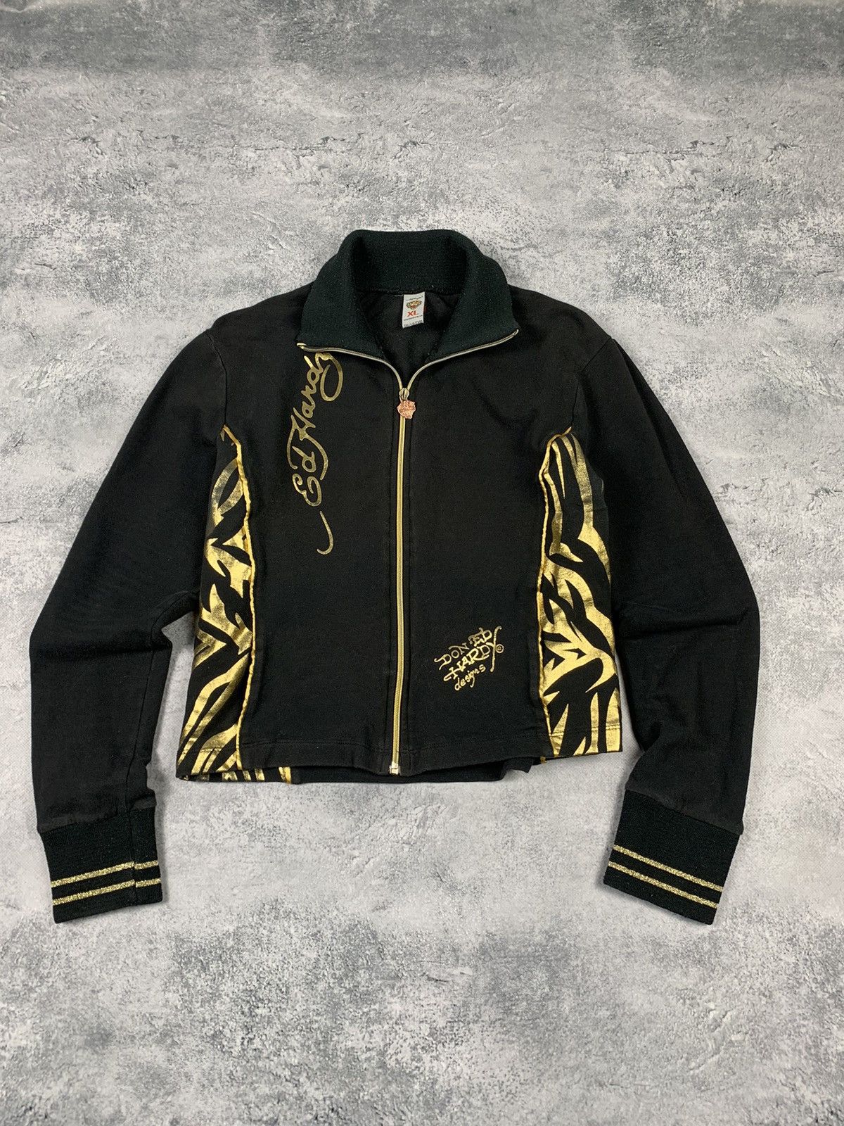 Ed Hardy Vintage Y2K Ed Hardy USA Zip Up Hoodie + Pants 90s Ladies Size XL / US 12-14 / IT 48-50 - 20 Thumbnail