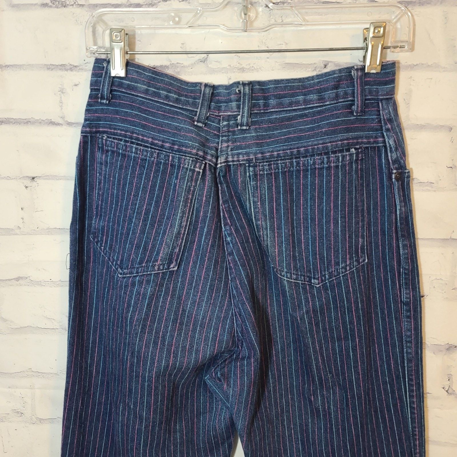 Other Vintage Liz Thomas Pinstripe Hi Rise Jeans Size 32" / US 10 / IT 46 - 5 Thumbnail