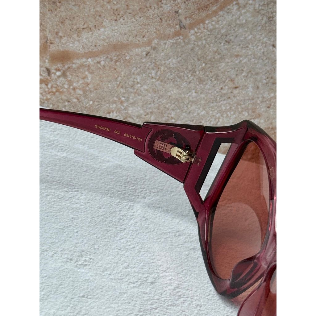 Gucci NEW Gucci GG0875S Pink Oversized Sunglasses Size ONE SIZE - 9 Thumbnail