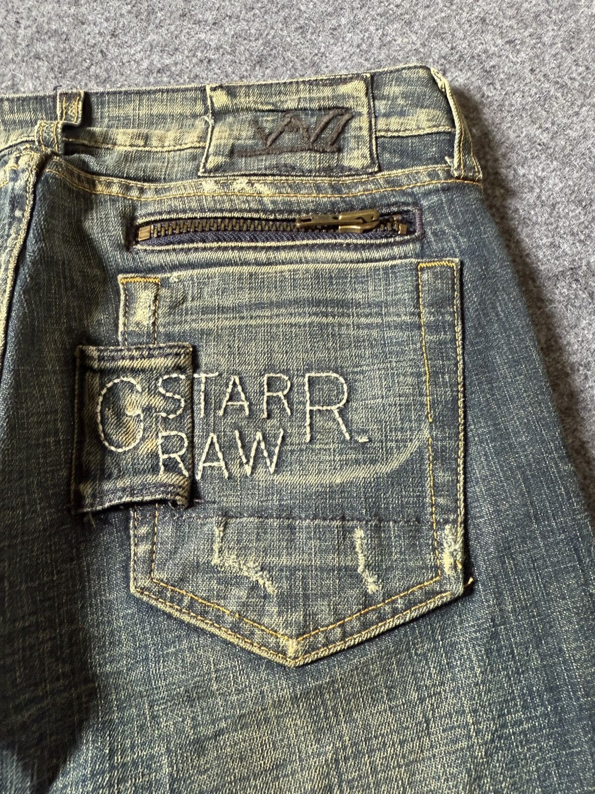 G-Star G Star Raw Para Espana Mud Wash Flare Low Rise Jeans Size US 27 - 20 Thumbnail