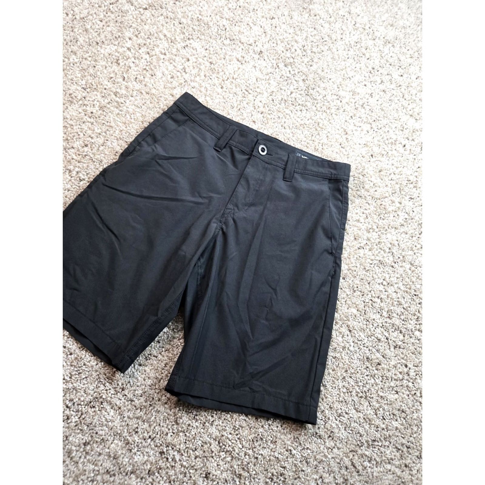 Volcom Volcom Hybrid Shorts Mens 28 Black Chino Flat Front Stretch Pockets 9" Inseam Size US 28 / EU 44 - 2 Thumbnail