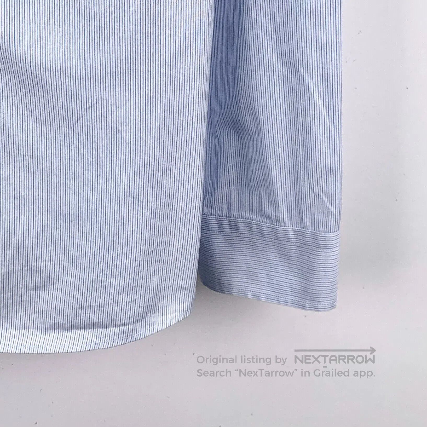 Gucci Guicci Light Blue Striped Collar Embroidered Cotton Turn-d Size S / US 4 / IT 40 - 4 Thumbnail