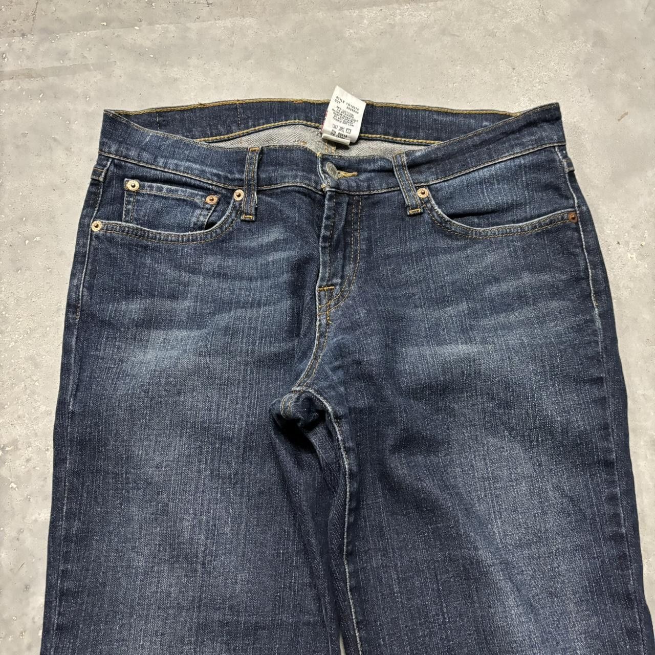 Japanese Brand × Vintage Crazy Vintage Y2K/2000s Grunge Dark Wash Bootcut Denim Jeans! Size US 31 - 5 Thumbnail